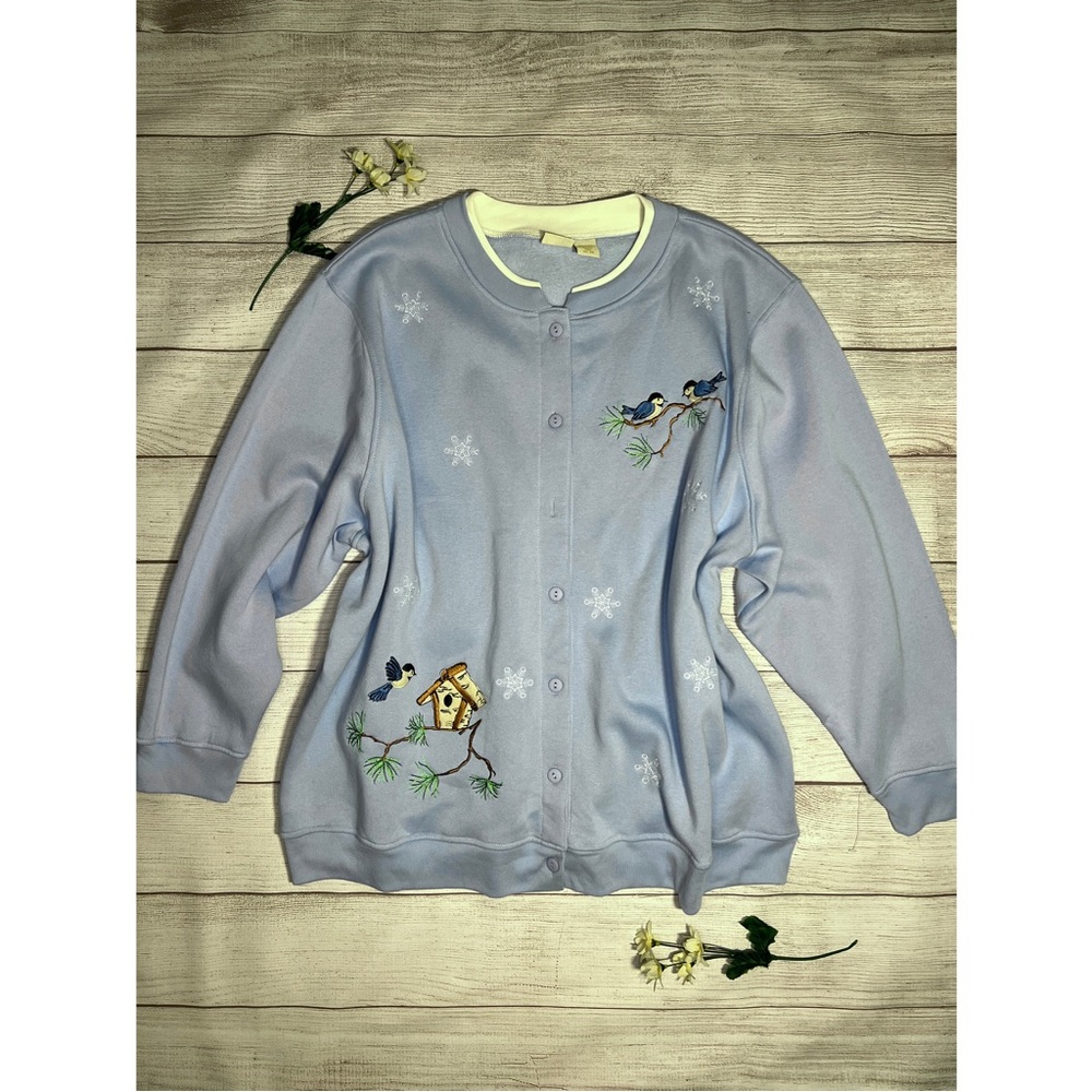 CC Hughes Embroidered Button Front Cardigan Sweater